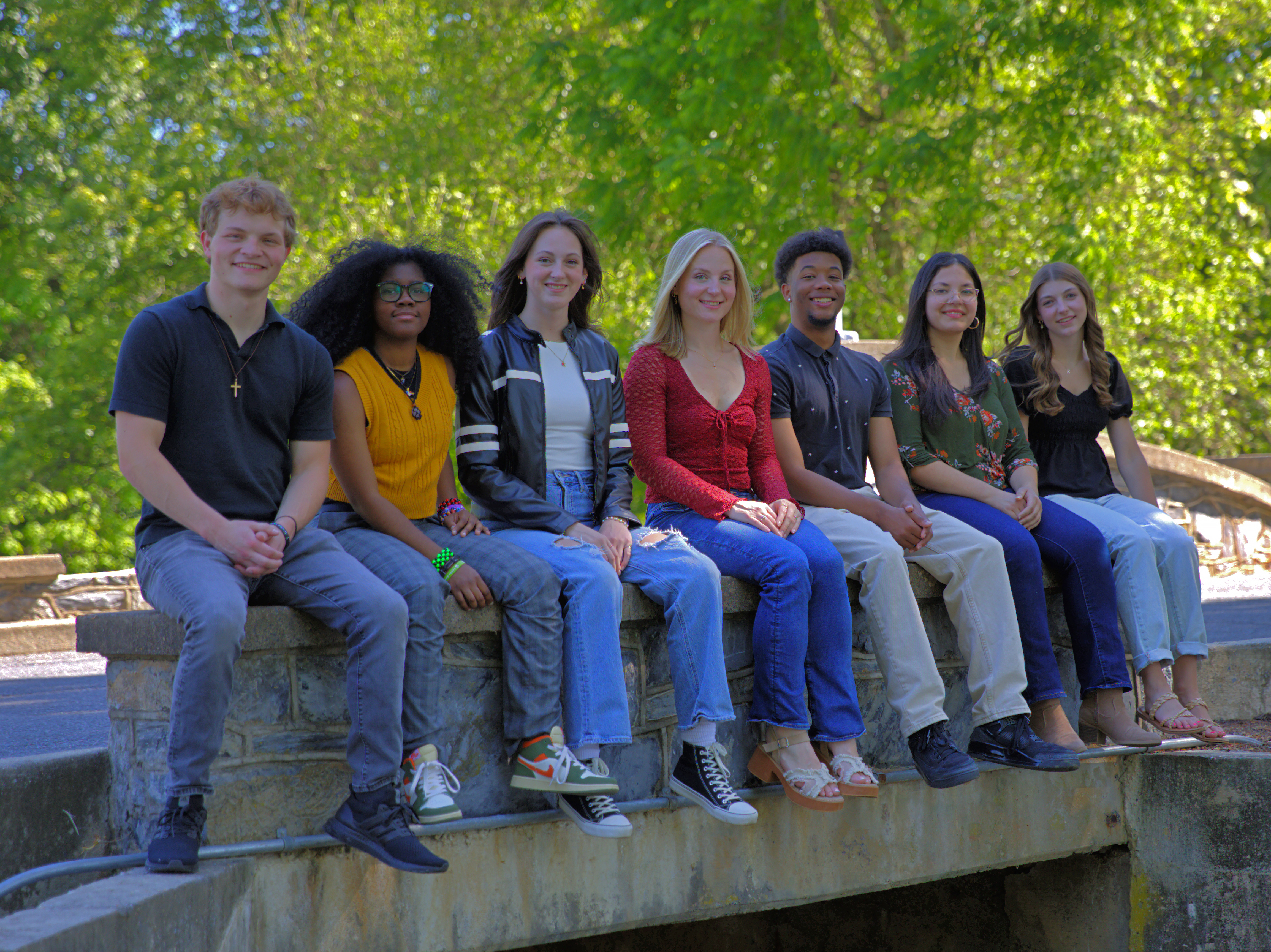 The 2026 members of Messiah University's music group, Seven. 