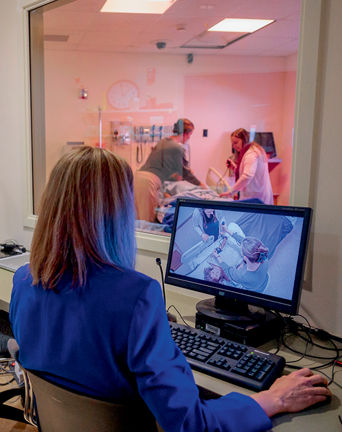 Nursing students being observed
