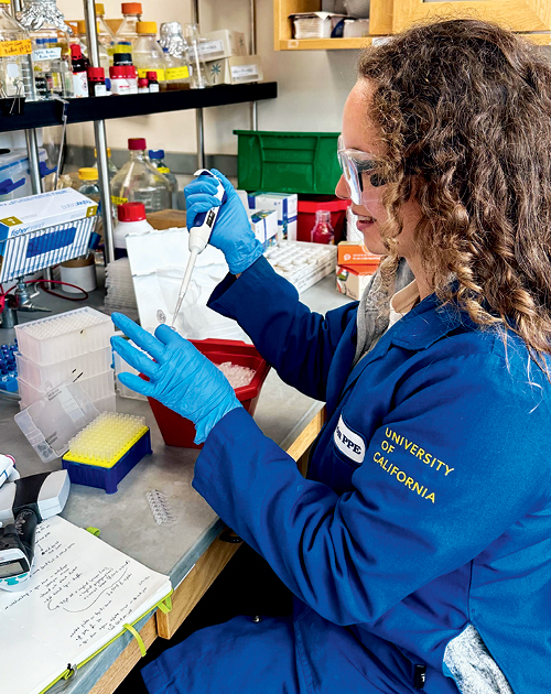 Anna Love ’16 studies a particular enzyme on the ocean floor at the Scripps Institution of Oceanography at the University of California San Diego.