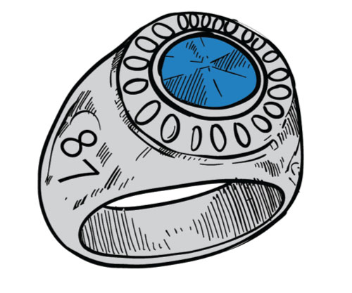 Illustration of class ring