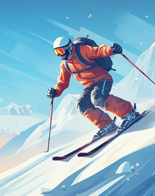 Illustration of skier