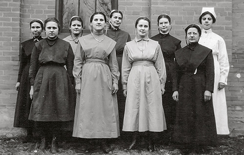 An old image of nurses