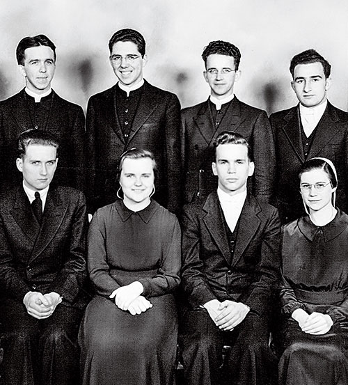 Students have a voice on campus, black and white photo of students from student government association