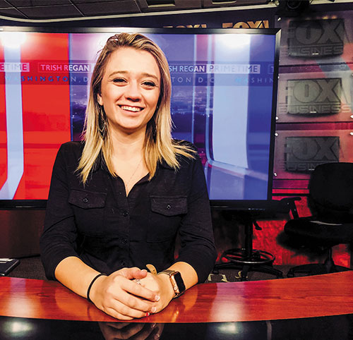 Journalism major Valerie Bell ’18 spent fall semester interning as a college associate with the show “The Ingraham Angle.”