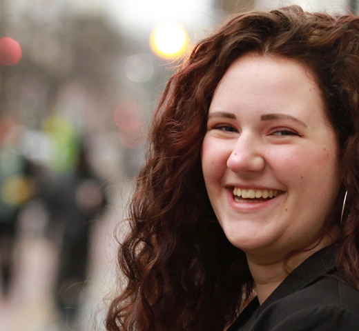 Female business student smiling