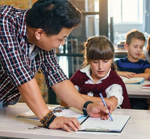 teaching youth in a classroom