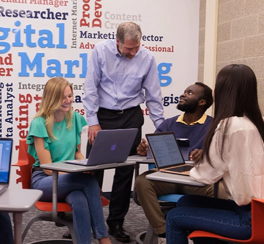 students working in a classroom