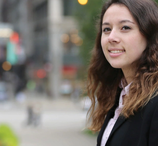 Student in a city