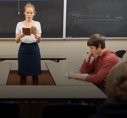 Students reading in classroom