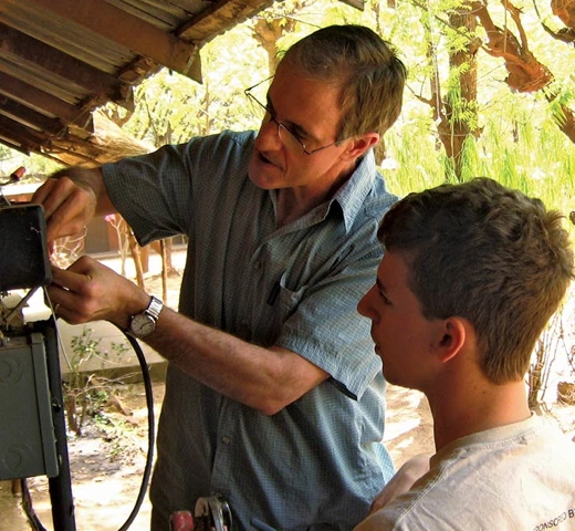 working on eletrical outside on a shed