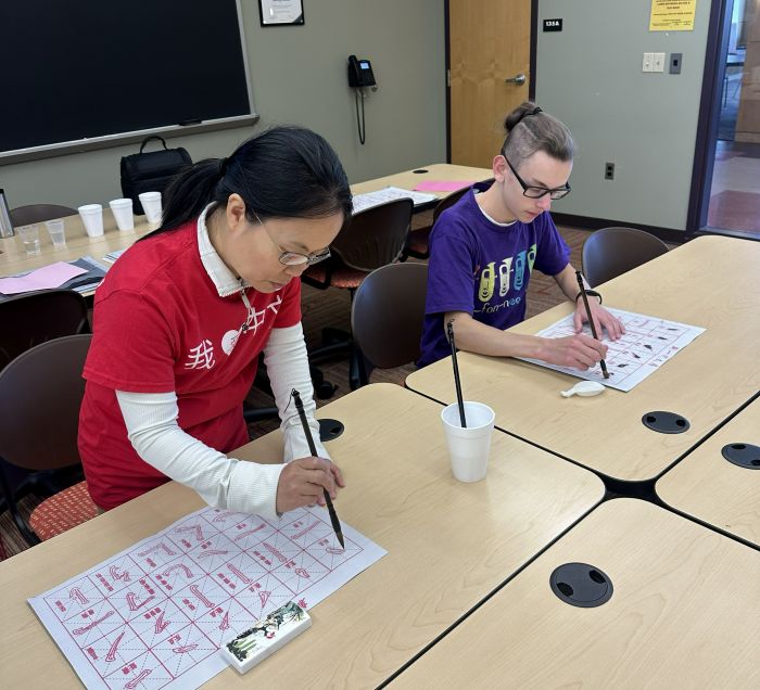 Messiah community members participating in National Day on Writing activities. 
